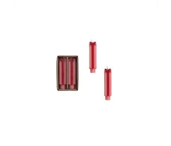 Gift Shaped Taper Candles in Box, Pink & Red, Set of 2
