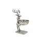 Cast Aluminum Deer Holding Bowl, Nickel Finish