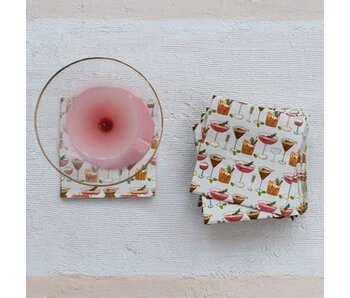 Paper Cocktail Napkins with Cocktail Pattern - 50 ct