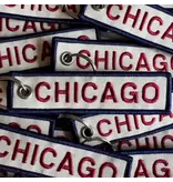 Unexpected Flair Chicago Embroidered Keychain - Red & Blue