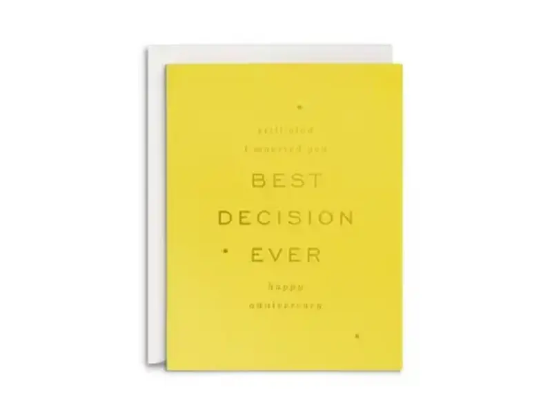 Smitten on Paper Best Decision Anniversary Greeting Card