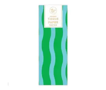 Green/Aqua - Fussy Stripe Tissue Paper
