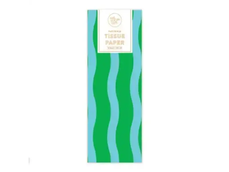 The Social Type Green/Aqua - Fussy Stripe Tissue Paper