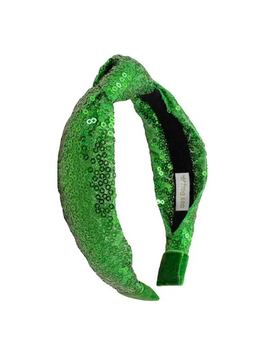 Sequin Knot Headband -  (Green)
