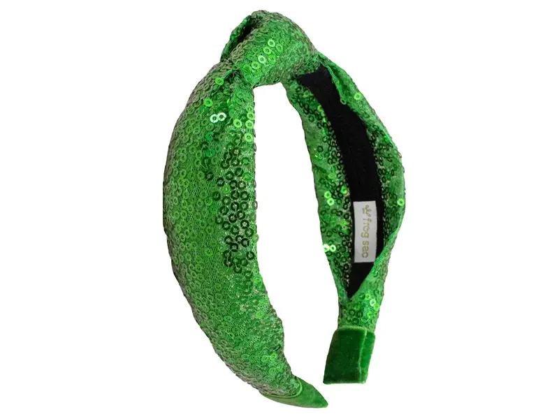 Frog Sac Sequin Knot Headband -  (Green)