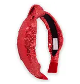 Frog Sac Sequin Knot Headband - (Red)