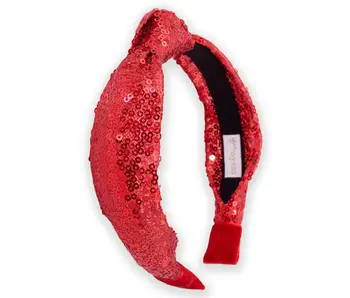 Sequin Knot Headband - (Red)