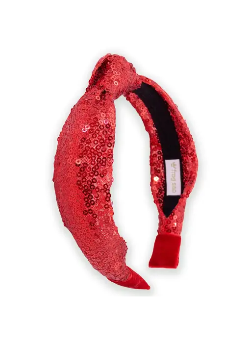 Sequin Knot Headband - (Red)