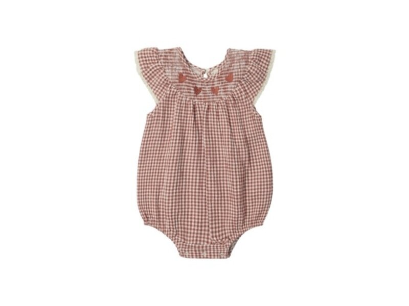 Rylee + Cru LLC LENORE ROMPER || RED GINGHAM