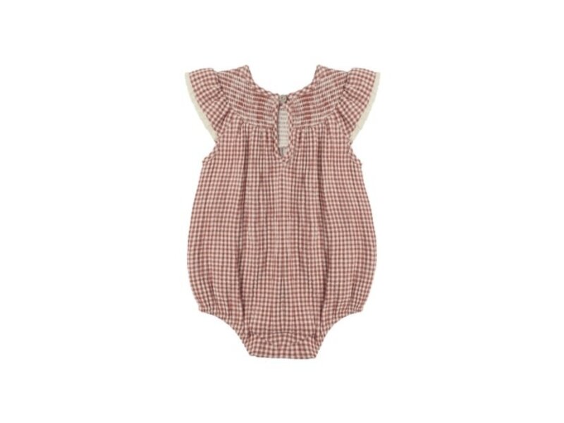 Rylee + Cru LLC LENORE ROMPER || RED GINGHAM