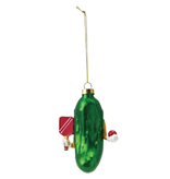 Creative Co-OP Glass Pickleball Ornament with Glitter, Multi Color, 4.25" H