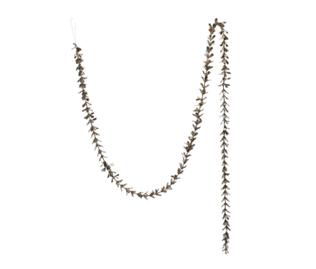 Faux Boxwood Garland with Glitter, Champagne Finish, 72"Lx1"H