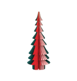 Creative Co-OP Handmade Folding Honeycomb Tree with Gold Glitter Edge, 18"Hx7"