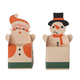 Handmade Printed Santa/Snowman Shaped Gift Box, 2 Styles; 3-1/4" Square x 7-1/2"H