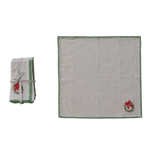 Creative Co-OP Napkins with Embroidered Wreath & Appliqued, Set of 4 ©