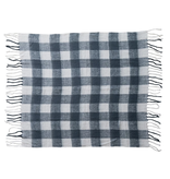 Creative Co-OP Woven Acrylic Throw with Fringe, Charcoal Color & White Plaid