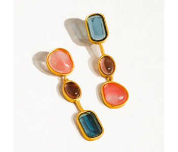 Delia 18K Gold Vintage Mismatch Drop Earring