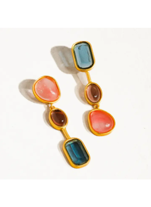 Delia 18K Gold Vintage Mismatch Drop Earring