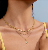 MAIQ Accessories Pascal 18K Non-Tarnish Layered Cz Star Necklace