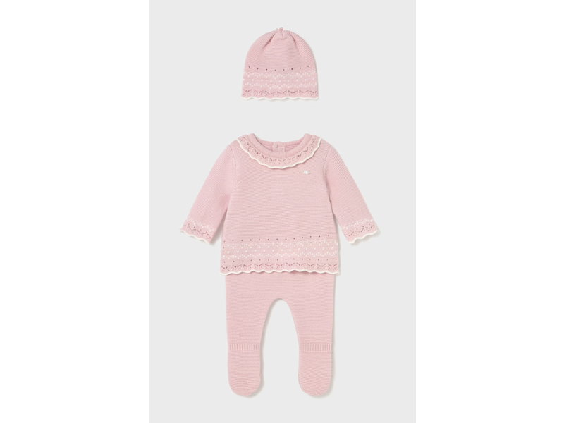 Mayoral 3PC Sweater, Legging & Hat Set - Crystal Pink