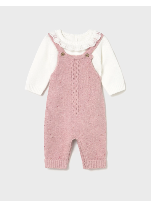 Knit Dungarees Set - Orchid