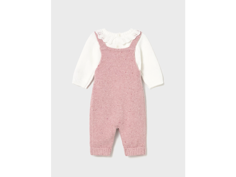 Mayoral Knit Dungarees Set - Orchid