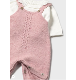 Mayoral Knit Dungarees Set - Orchid
