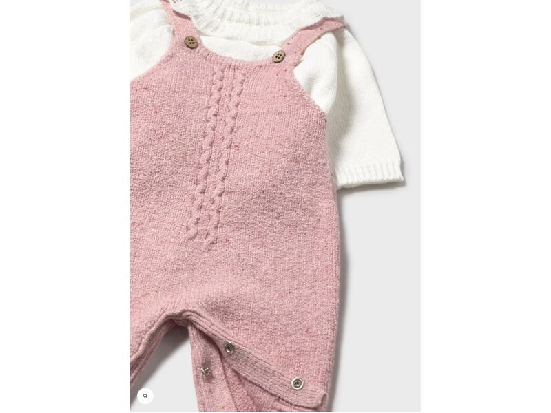 Mayoral Knit Dungarees Set - Orchid