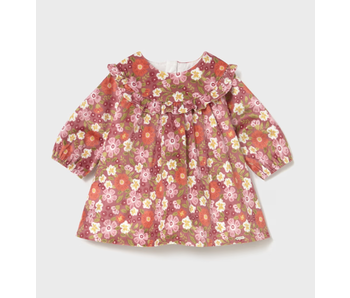 Printed floral velvet dress - Blush