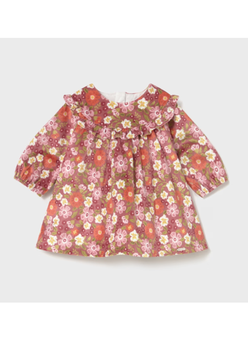 Printed floral velvet dress - Blush