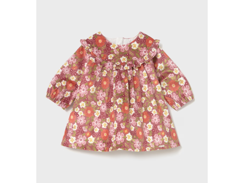 Mayoral Printed floral velvet dress - Blush