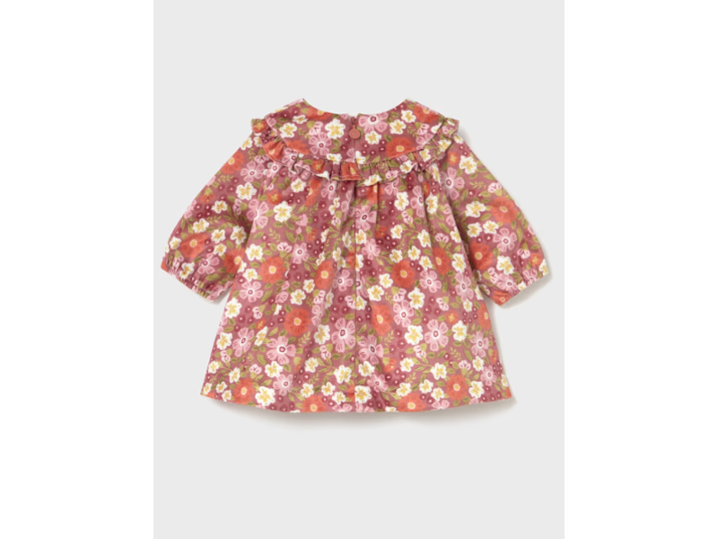 Mayoral Printed floral velvet dress - Blush