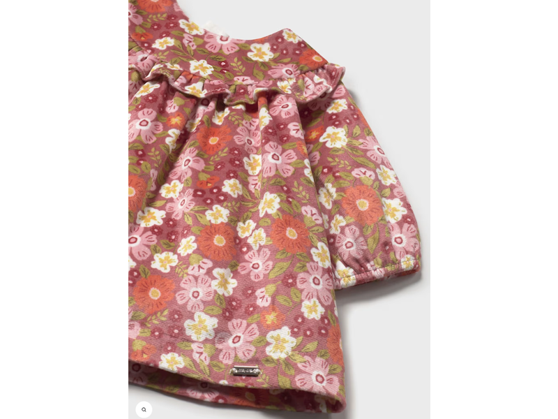 Mayoral Printed floral velvet dress - Blush