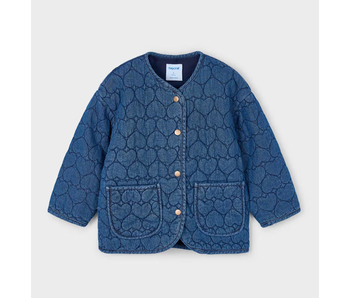 Heart Printed Denim Jacket