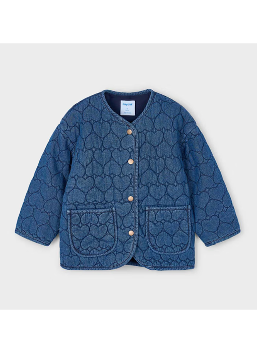 Heart Printed Denim Jacket