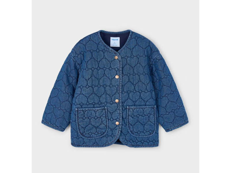 Mayoral Heart Printed Denim Jacket