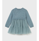 Mayoral Knit and Tulle Dress - Blue