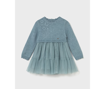 Knit and Tulle Dress - Blue