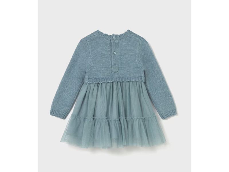 Mayoral Knit and Tulle Dress - Blue