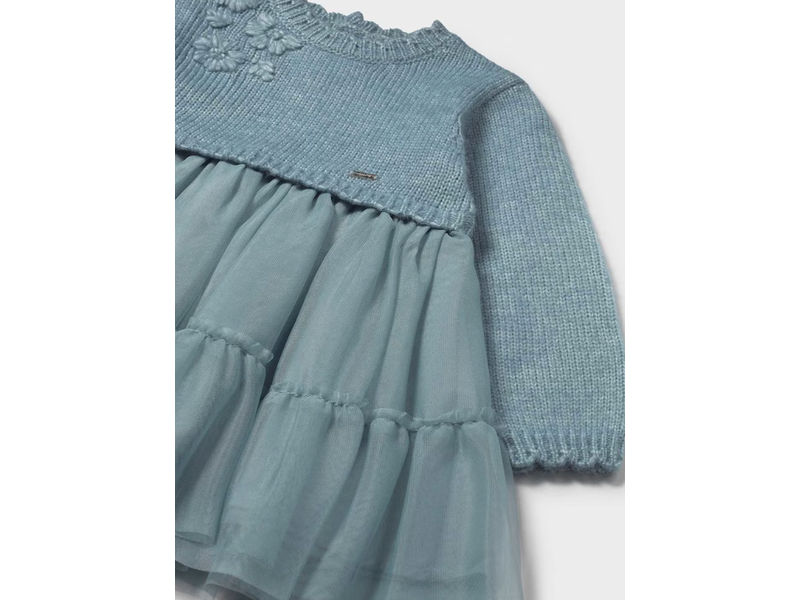 Mayoral Knit and Tulle Dress - Blue