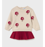 Mayoral Pleated Skirt and Mushroom Sweater Set