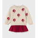 Pleated Skirt and Mushroom Sweater Set