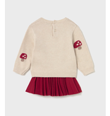 Mayoral Pleated Skirt and Mushroom Sweater Set