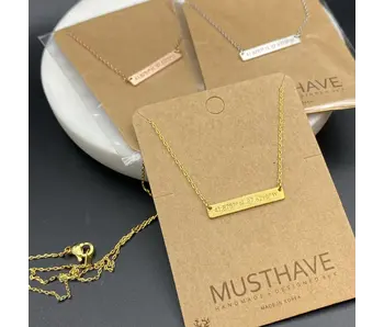 Chicago Coordinates Bar Necklace - silver