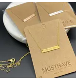 musthavemustget Chicago Coordinates Bar Necklace- gold