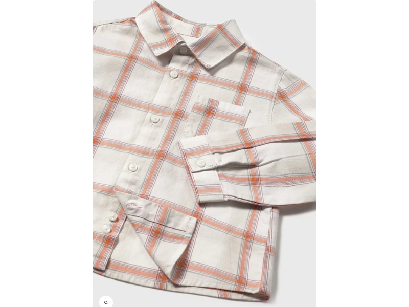 Mayoral Checkered Button Down Shirt - Pumpkin