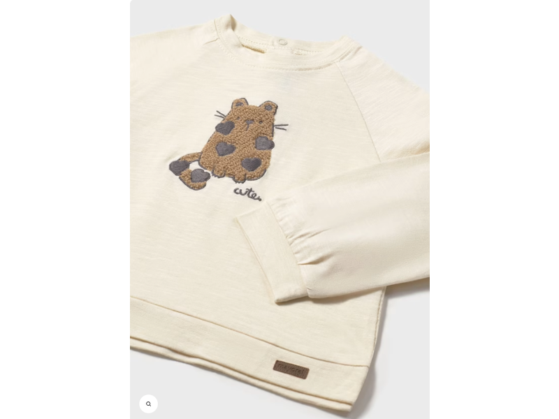 Mayoral Oversize Fuzzy Cat T-shirt