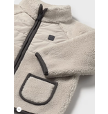 Mayoral Sherpa Zip Fleece - Chai w/ Navy Piping