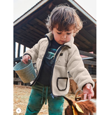 Mayoral Sherpa Zip Fleece - Chai w/ Navy Piping