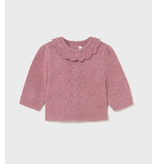 Mayoral Ruffle Collar Sweater - Blush Heather